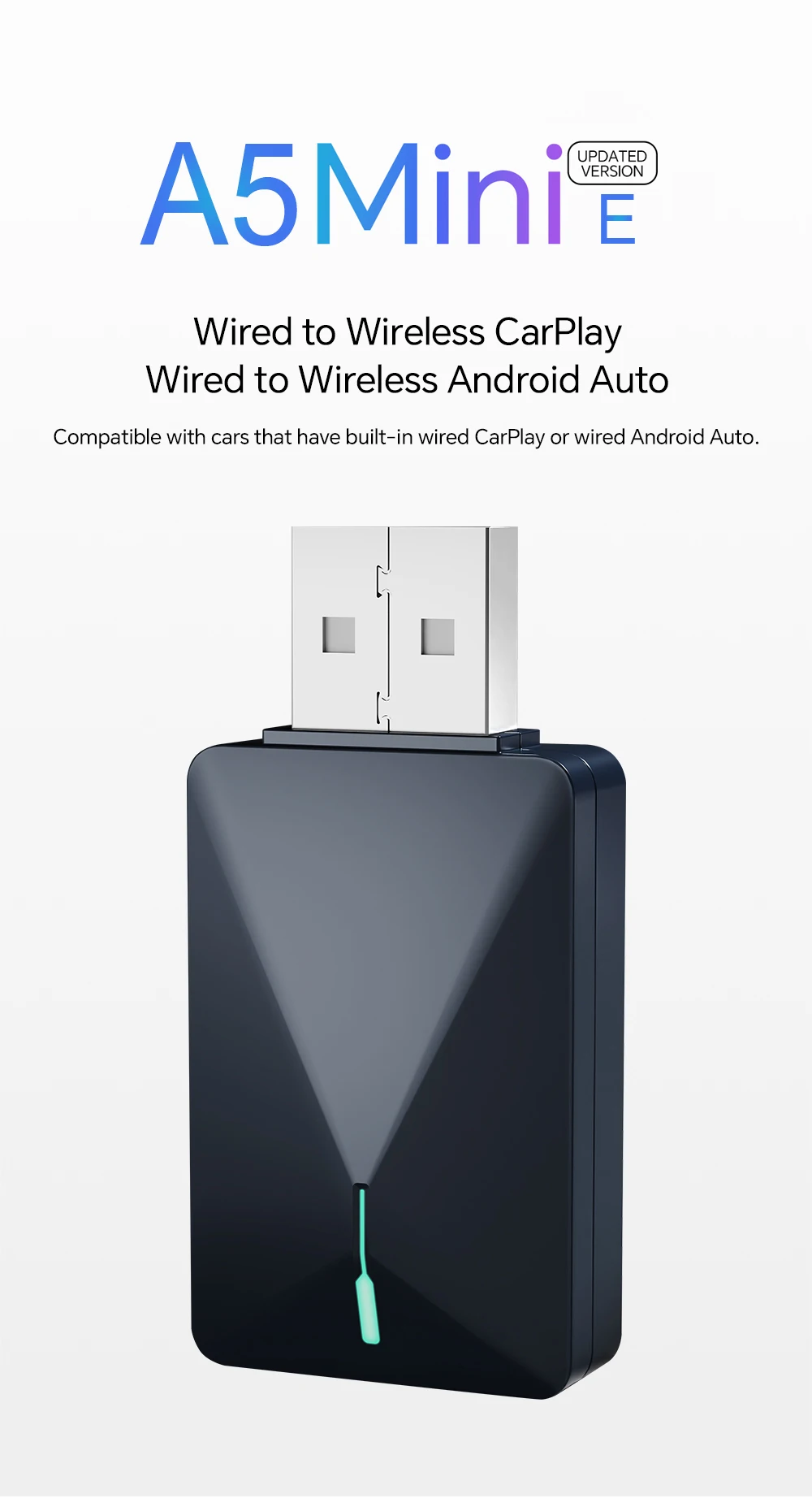 XUDA Kabelgebundener zu Kabelloser Carplay-Adapter, Kabelloses Android Auto für Peugeot 208 308 408 508 2008 3008 4008 5008 – Detail 1