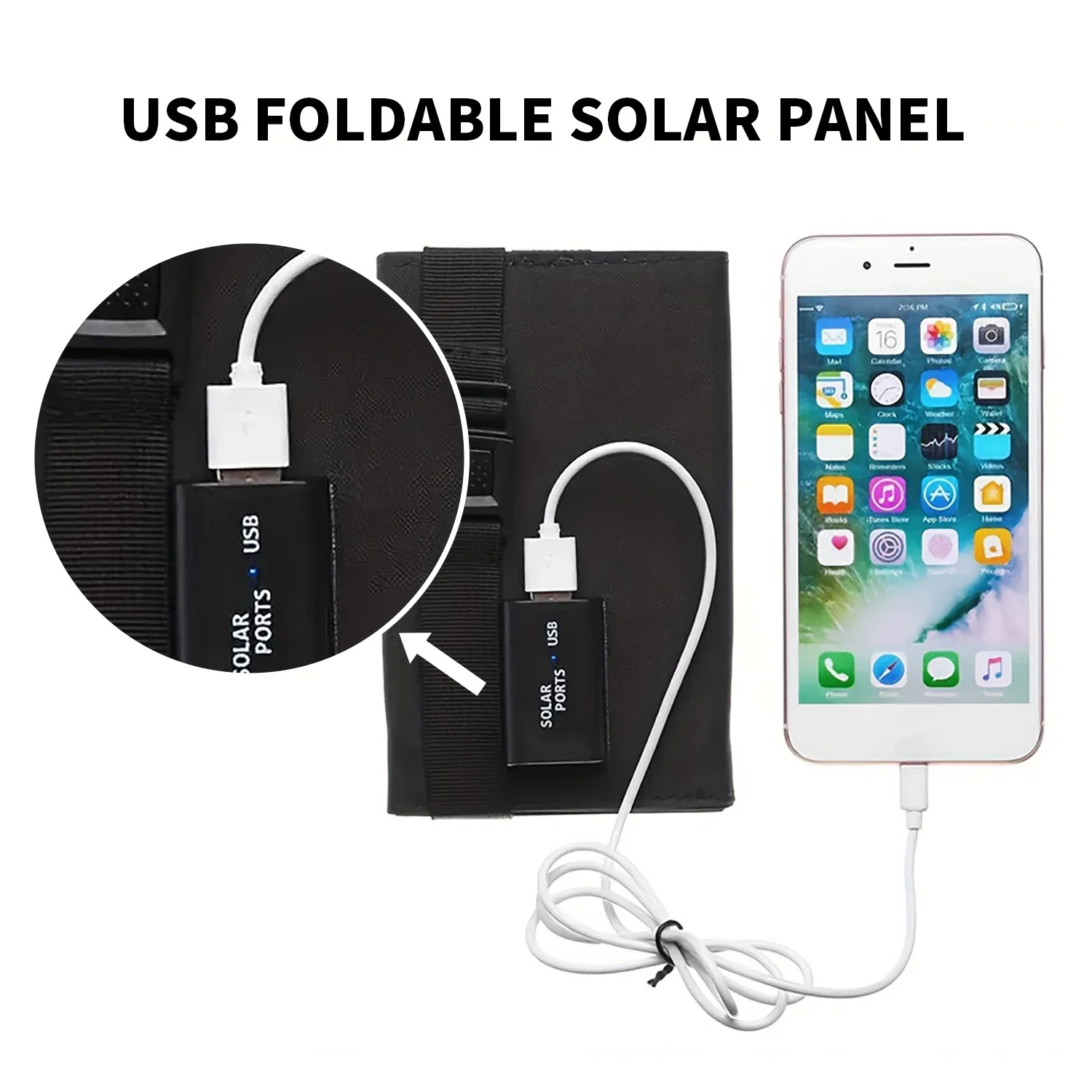 Foldable Solar Panel 20W 50W 60W Portable Solar Panels Charger USB 5V DC Full Time Power Solar Panel Mobile Power Supply view 4
