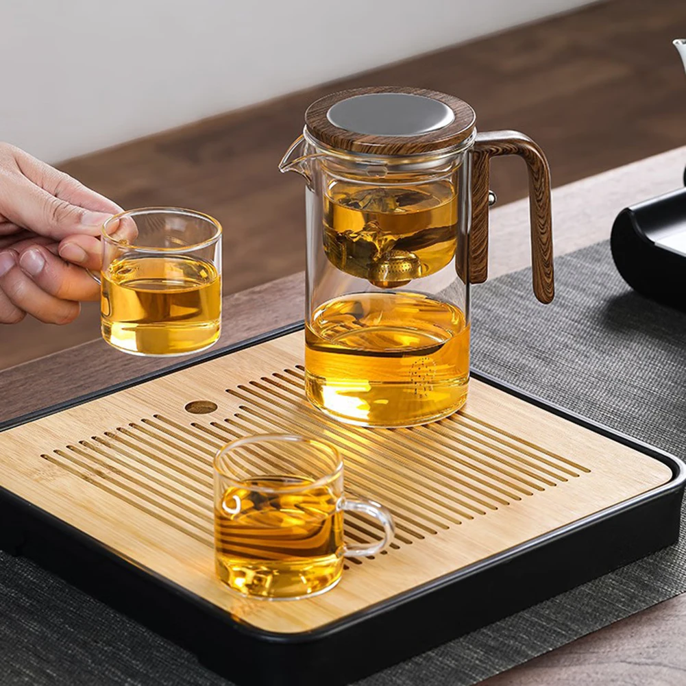 Full Glass Liner Elegant Tea Maker Teapot One-Key Filter Teapot With Glass Liner For Home Use