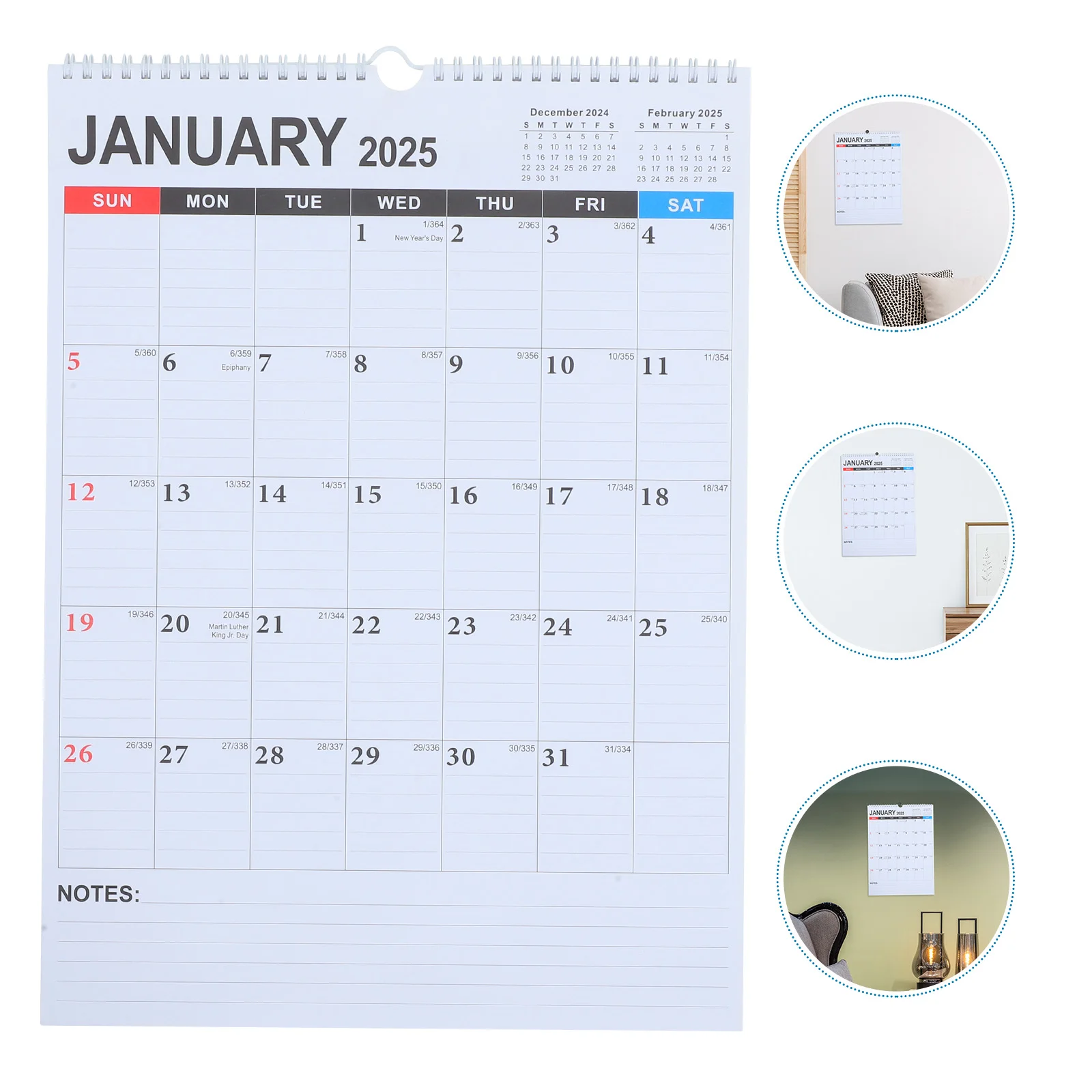 

2025 18-Month Wall Calendar Household Monthly Makeup Advent Academic Yearly Paper Hanging Office