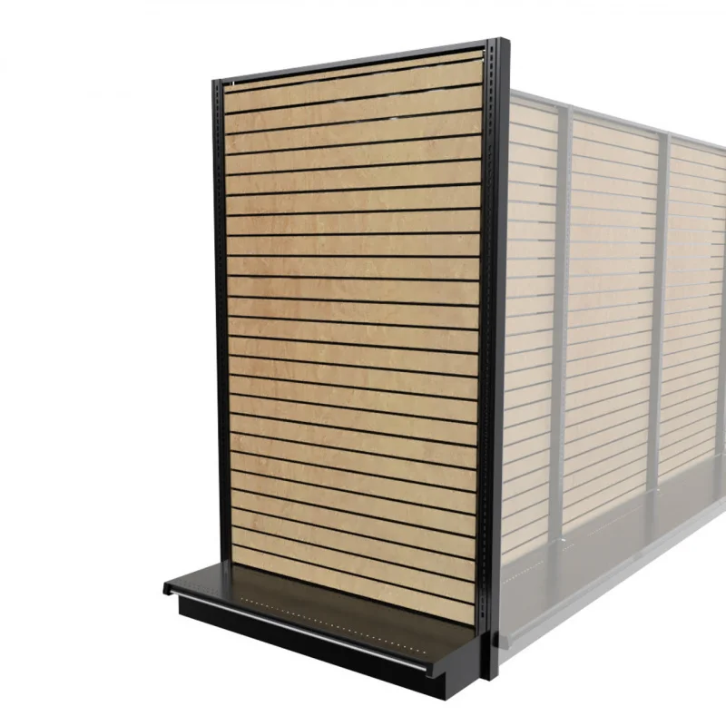 custom.KEWAY Custom MDF Slat Wall Display Rack With Wooden Shelf Shop Store