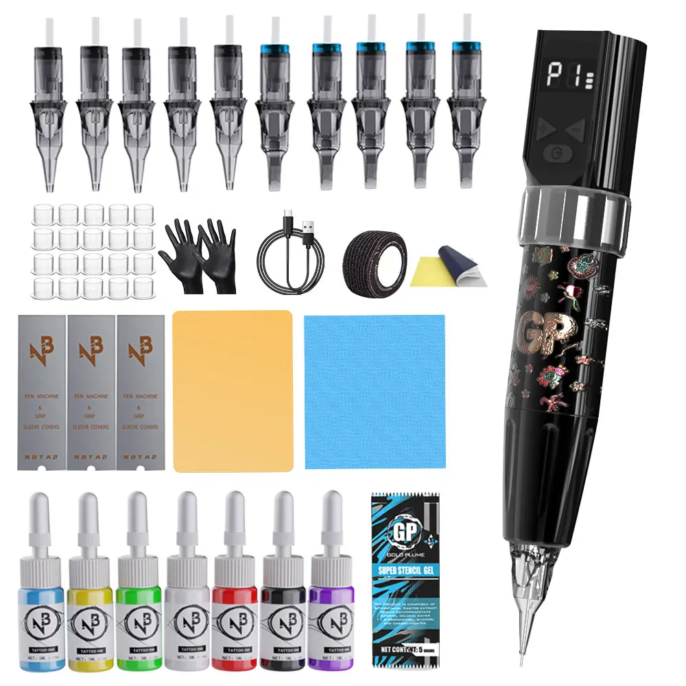 

Набор для тату Goldplume или тату-машинка: новый крутой набор для тату-ручек, набор для перманентного макияжа, беспроводной тату-аппарат.