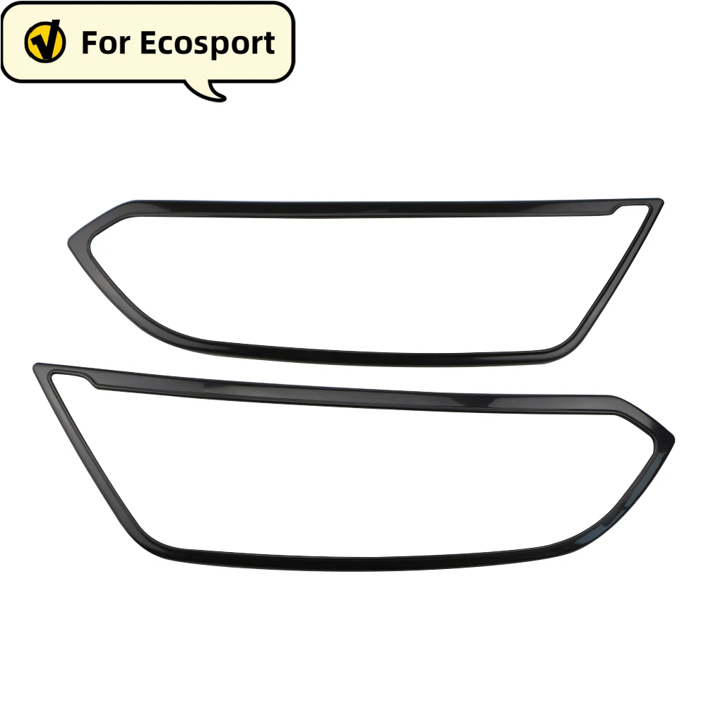 Car Front Headlight  Head Light Cover Sticker Trim for Ford Ecosport 2018 2019 2020 2021 ABS Chrome HeadLamp Decoration