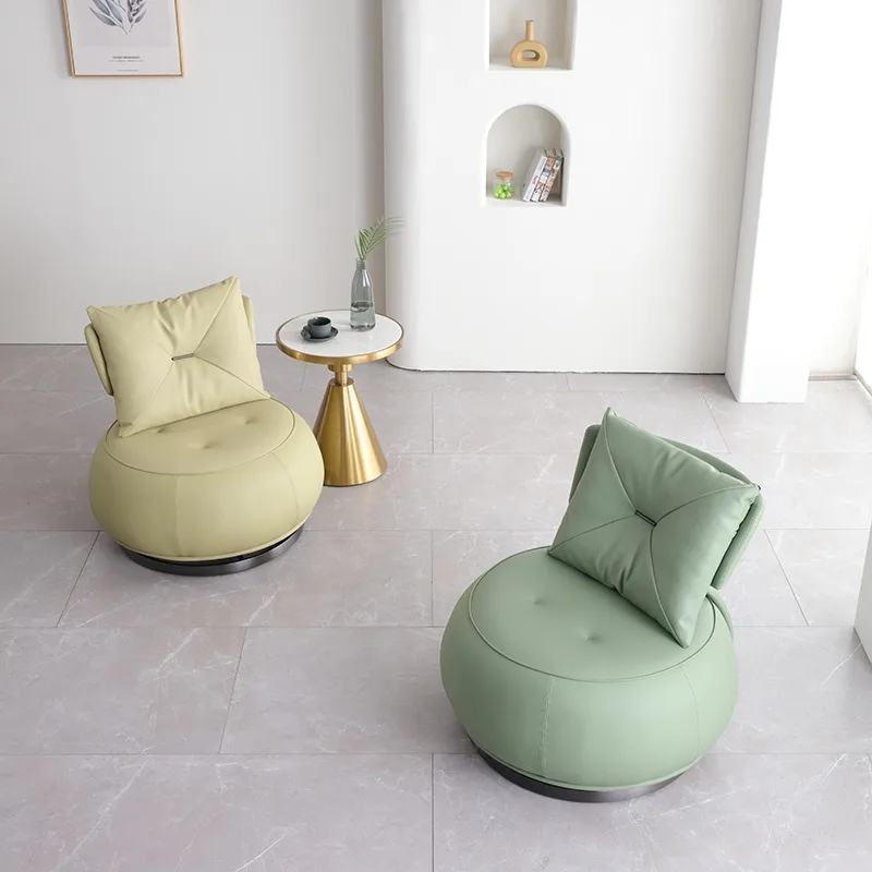 럭셔리 360도 회전 라운지 체어 모던 미니멀리스트 레이지 싱글 소파 체어 디자이너 리클라이너 거실 발코니 악센트 체어