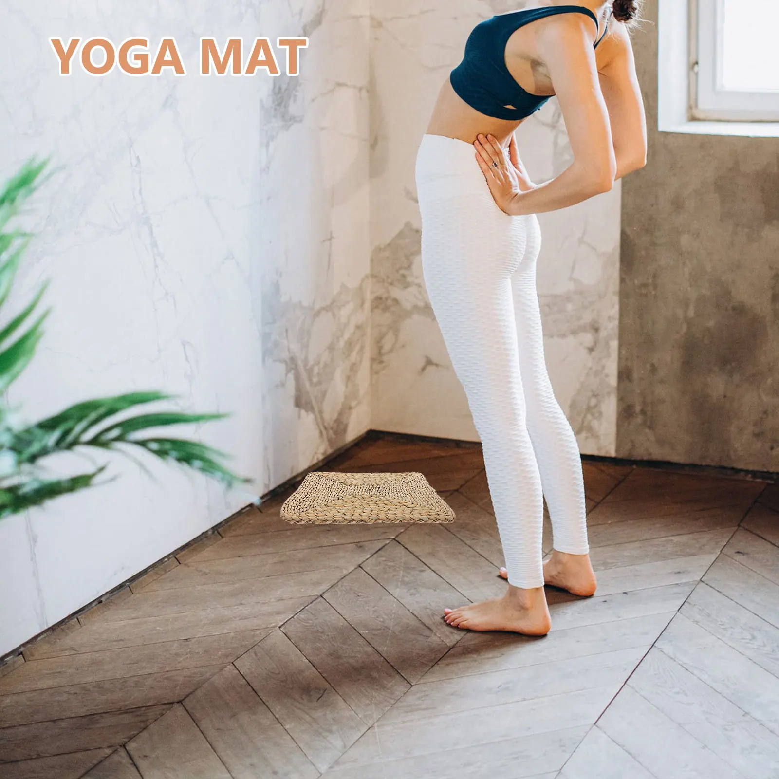 

Yoga Cushion Floor Seat Mat Grass Woven Cushions for Sitting Boho Japanese Chair Breathable