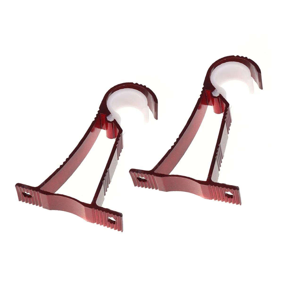 

2Pcs Roman Style Curtain Rod Holder Aluminum Alloy Plastic Buckle Protection Brackets for 25-30mm Drapery Rod Installation