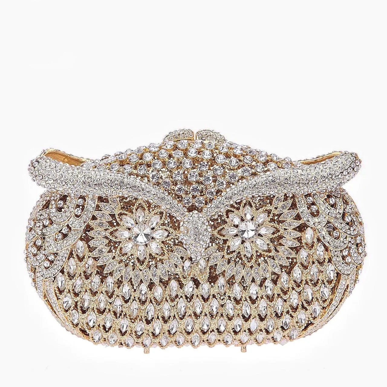 Jewel Bag Banquet Rhinestone Handle Women's Bag Owl Clutch bag