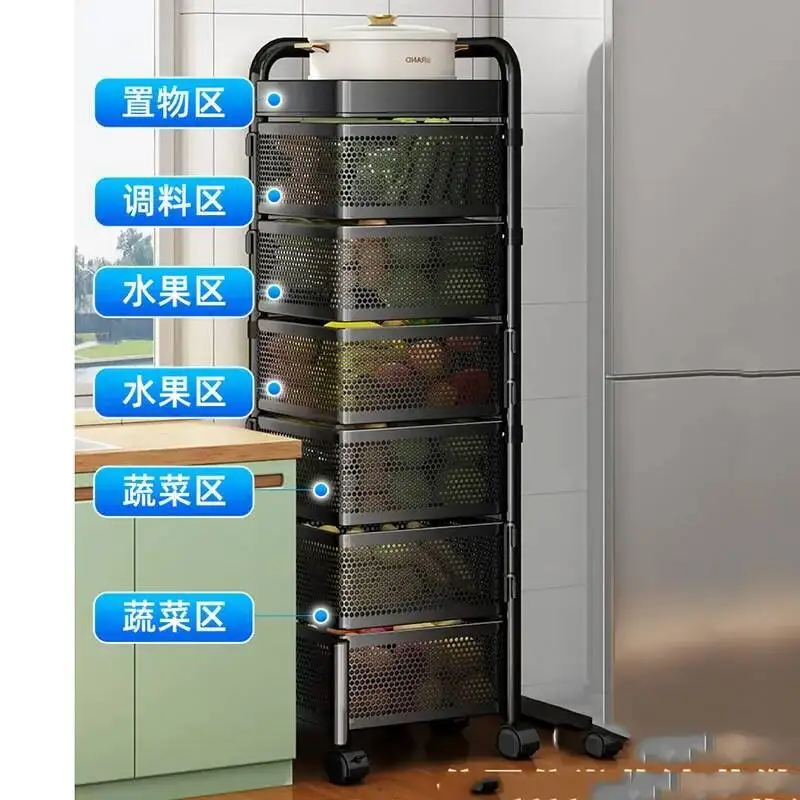 Picture 6: Rotating Shelves Trolleys Kitchen Ceiling Multi-layer Trolleys Multi-functional Storage Carro De Cocina Restaurant Furiture