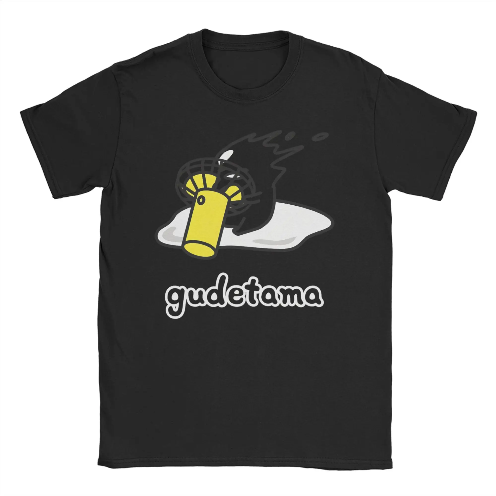 

Мужская и женская рубашка Gudetama с мультяшным яйцом, хлопковая футболка с рисунком, хлопковая дышащая одежда