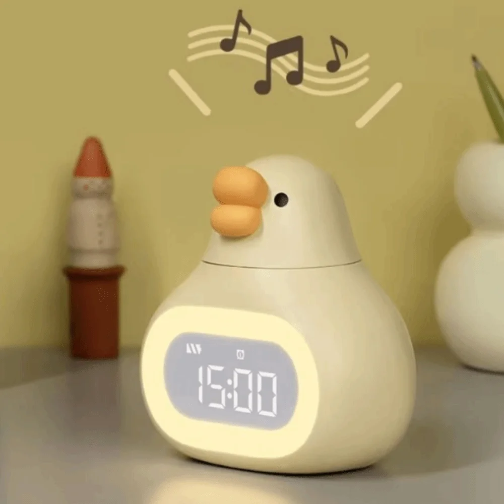 

Creative Big Goose Alarm Clock LED Display USB Rechargeable Children's Night Light Snooze Mode Touch Control