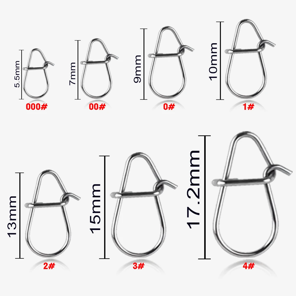 100 قطعة طقم إغراء موصل هوك معالجة اكسسوارات قطب يدور المفاجئة مشبك كليب دبوس Fastlock شوبك حلقة والعتاد الصيد