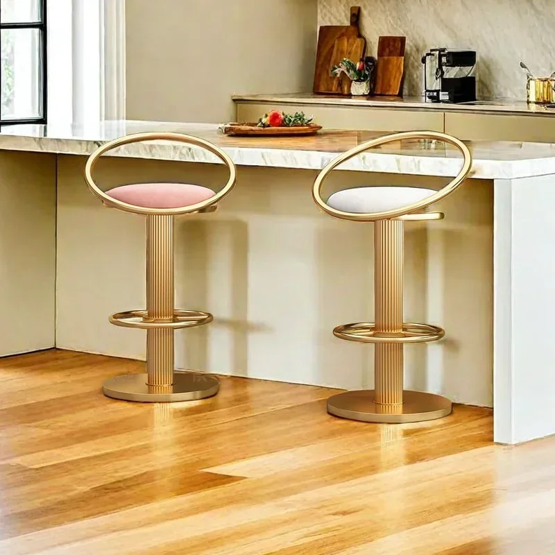 Modern Minimalist Lounge Bar Chairs Aesthetic Elegant Upholstered Individual Bar Stools Taburetes Altos Cocina Home Furniture