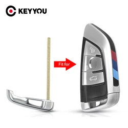 KEYYOU 10x Car Remote Smart Key Keyless Insert Emergency Key Blade For BMW CAS4 CAS1 1 2 7 Series X1 X5 X6 X5M X6M Key Blade