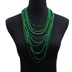 2025 New Indian Ethnic Multilayer Handmade Beaded Waterfall Shape Necklace Women Bohemian Statement Vintage Necklace Jewelry