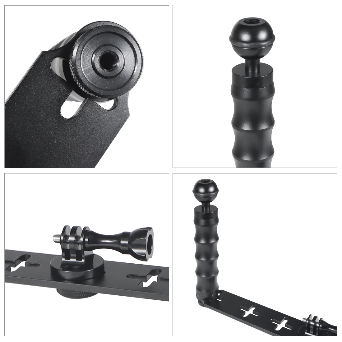 Wasserdichtes Gehäuse für GoPro Max 2-Gehäuse, Tauchschutz, Anti-Drop-Schutzhülle mit Dual-Handhalterung unter Wasser – Detail 12