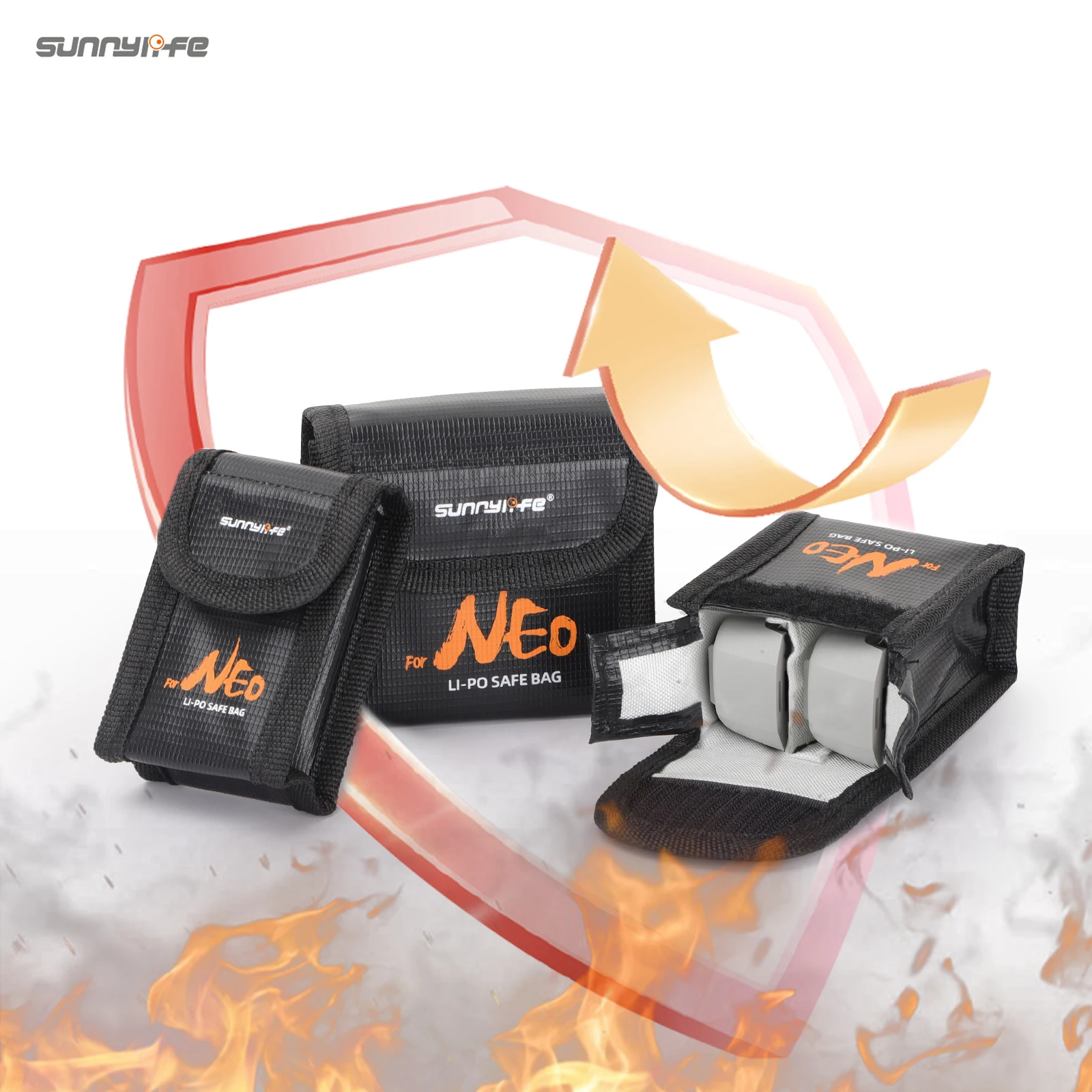 Sunnylife for DJI NEO battery explosion-proof bag battery safety storage bag flame retardant protection bag accessories for NEO