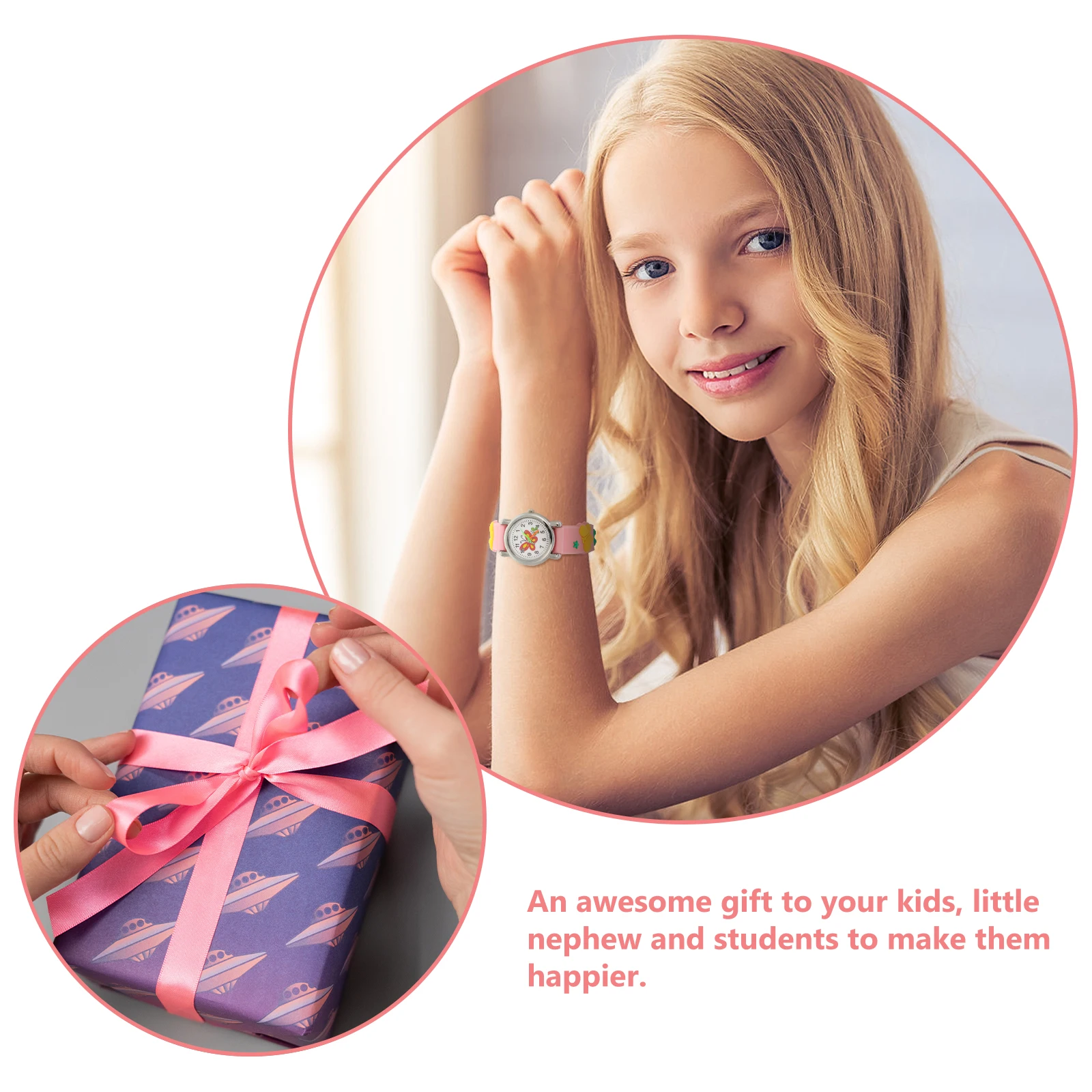 

Lovely Butterfly Pattern Kids Watch Children's Wristwatch Toddlers Lightweight Comfortable Skin-Friendly for Kids