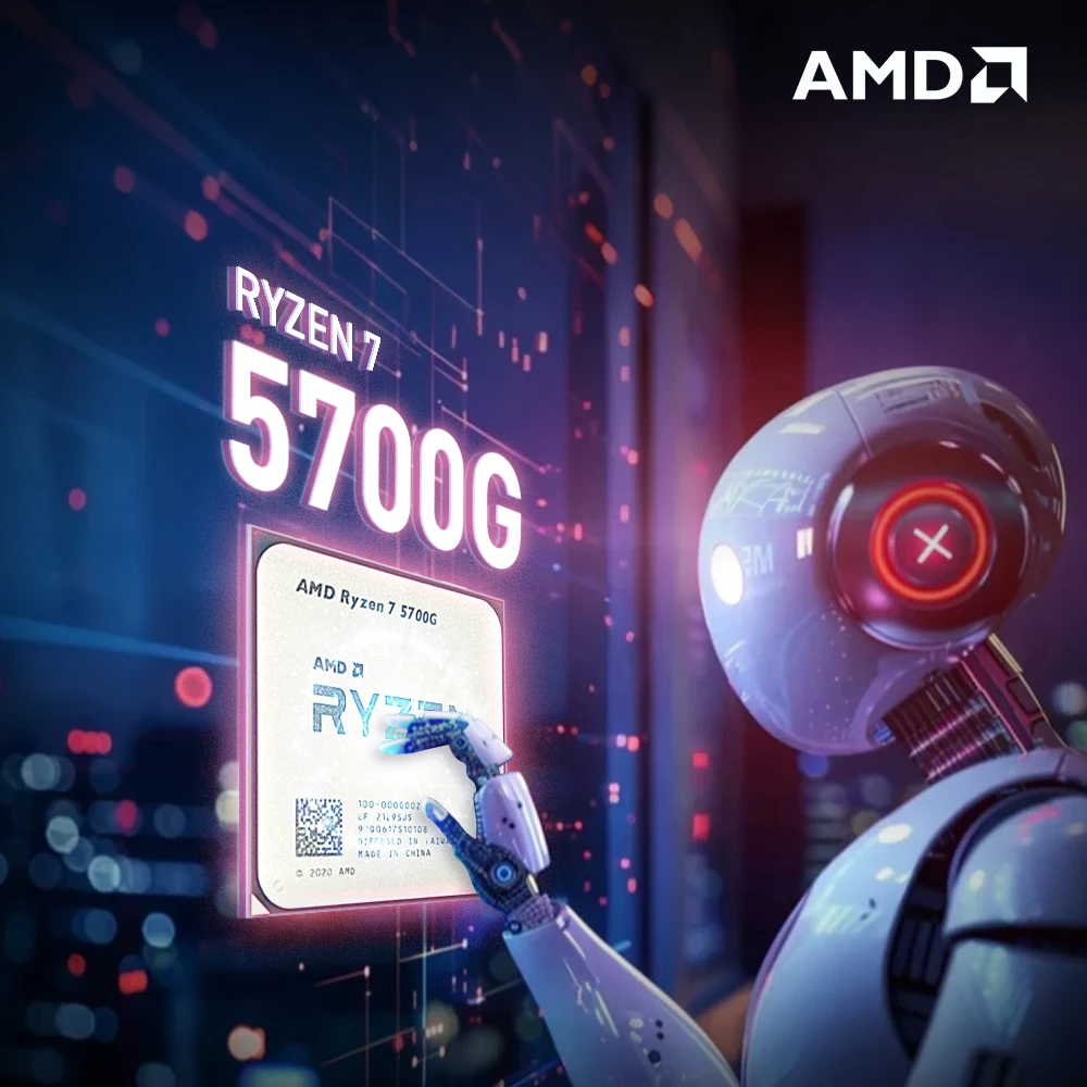 NUEVO Procesador AMD Ryzen 7 5700G de 8 Núcleos y 16 Subprocesos, PCIe 3.0, Socket AM4, 7NM, R7 5700G, 3.8GHz, 65W, L3=16M, DDR4, Sin Ventilador