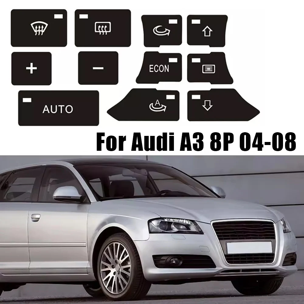 

1 Set Car Radio Headlight Button Repair Stickers Dashboard Console Switch Self-Adhesive Decoration Sticker For Audi A3 8P 04-08