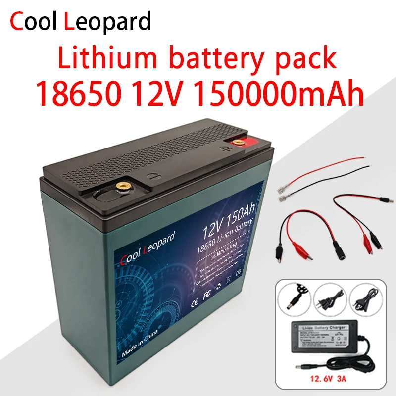 

New 12V 150Ah Lithium Ion Battery Pack,for LED Lighting Electric Vehicles Bicycles Tricycles Remote Control Toys 18650 Battery