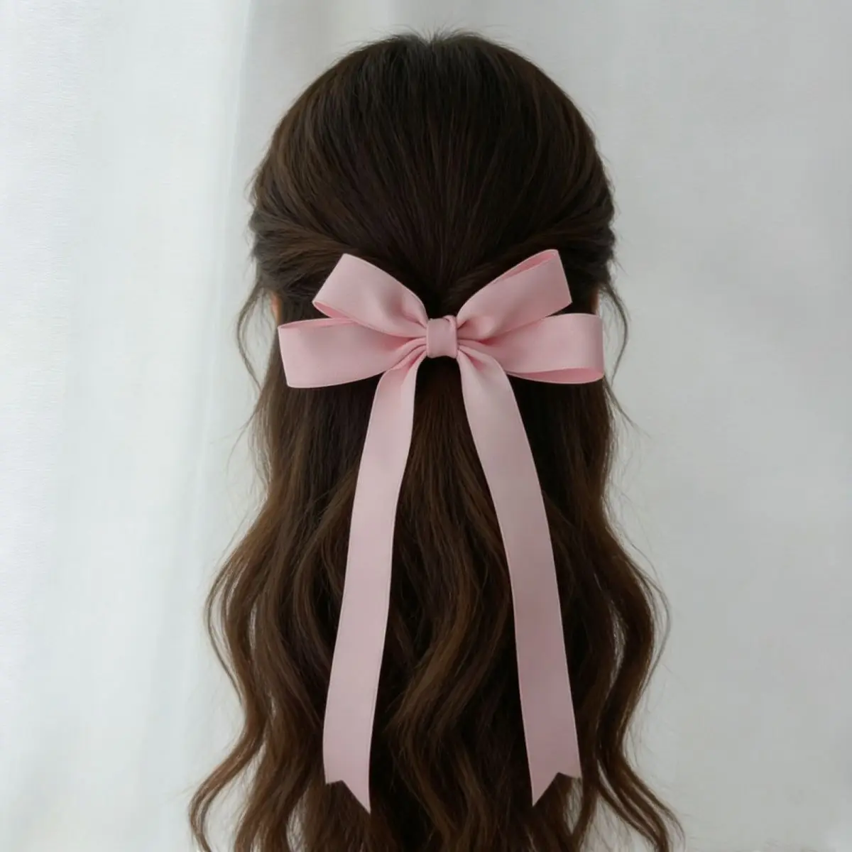 Korean Solid Color Ribbon Double Bowknot Hair Clips for Women Girls Trendy Big Bow Long Tassel Barrettes Pin Accessories