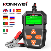 KONNWEI KW208 Battery Tester for Car 12V Motorcycle Battery Analyzer 100-2000 CCA Power Load Plug Charging Cranking System Test