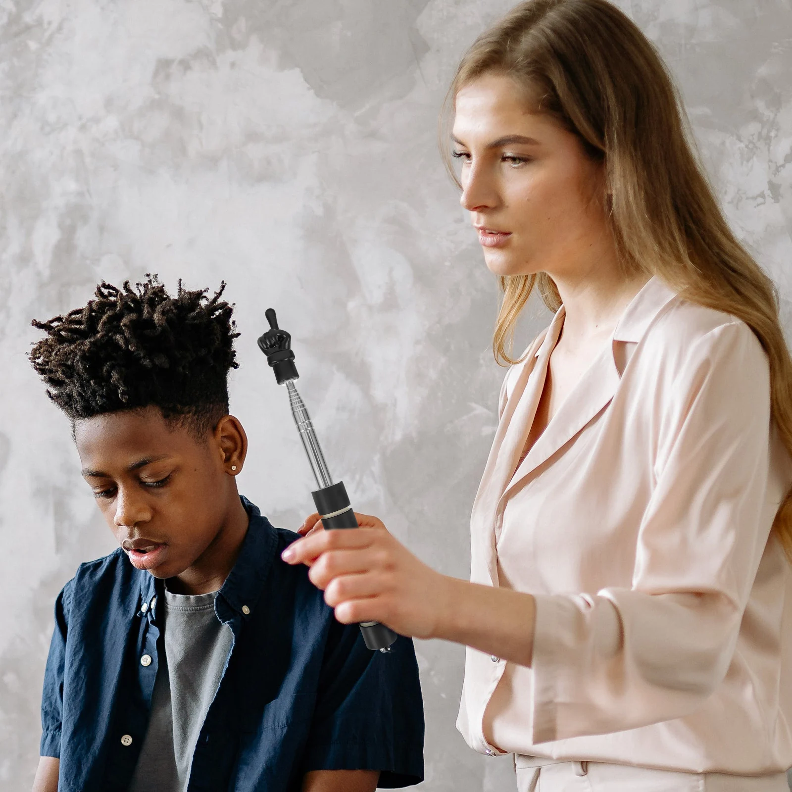 

Teacher Pointer Stick Stainless Steel Foam Indoor Teaching Accessory Reading Pointer for Whiteboard Classroom Training