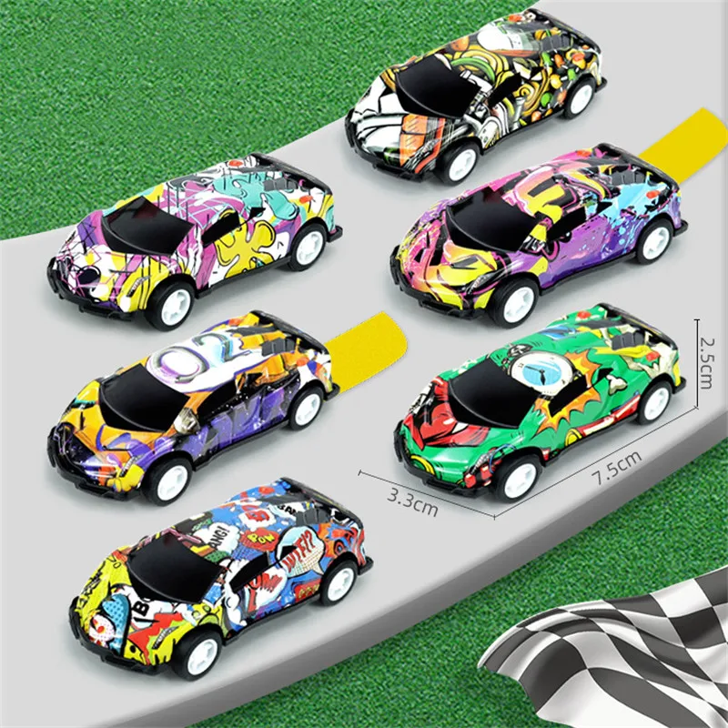 6Pcs Alloy Racing Car Model Toy Mini Iron Sheet Car Rebound Vehicle Sports Car Home Ornament Children Educational Toys Boy Gift