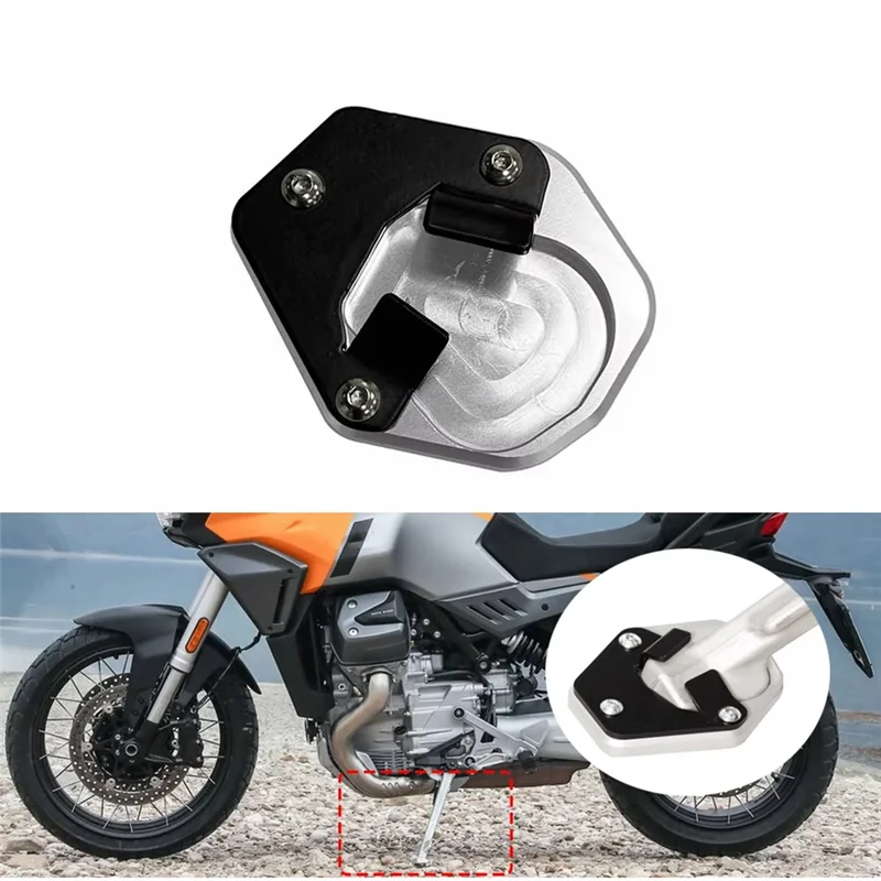 Strict Motorcycles Accessories Foot Side Stand Enlarger Plate Pad Kickstand Extension For Moto Guzzi Stelvio 2024 2025-