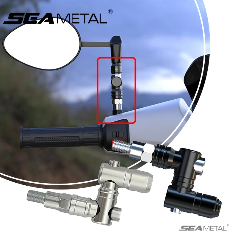 SEAMETAL Adattatore pieghevole per montaggio specchietto retrovisore moto Estensione specchietto retrovisore moto Accessorio manubrio Powersports
