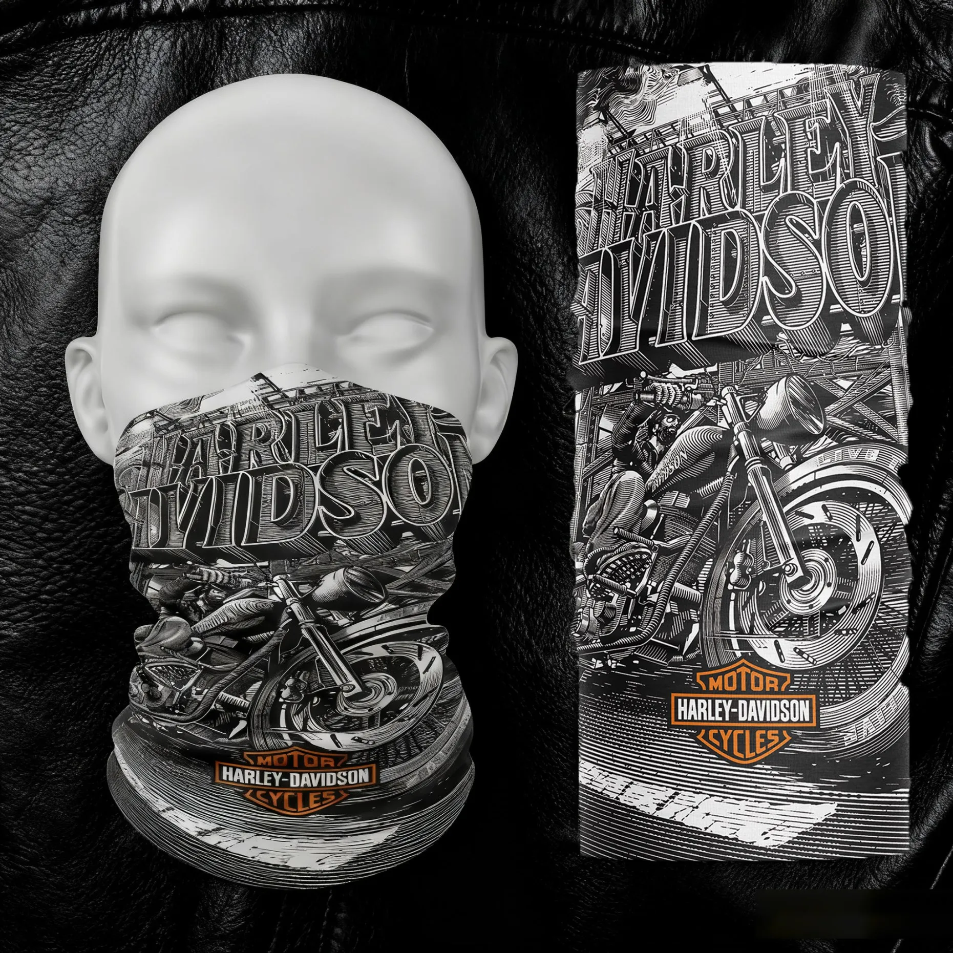 Für Harley Davidson Motorrad-Sonnenschutzmaske, für Herren und Damen, Sport, Radfahren, Eisseide, Kopftuch, winddichter Schal, Gesichtsmaske, Schal