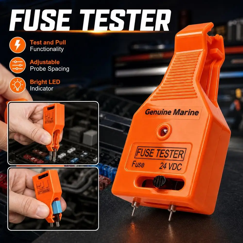 2-in-1 Automotive Fuse Tester Puller 24V DC Adjustable Probes LED Light Car Fuse Removal Detector For Vehicle Circuit Repair