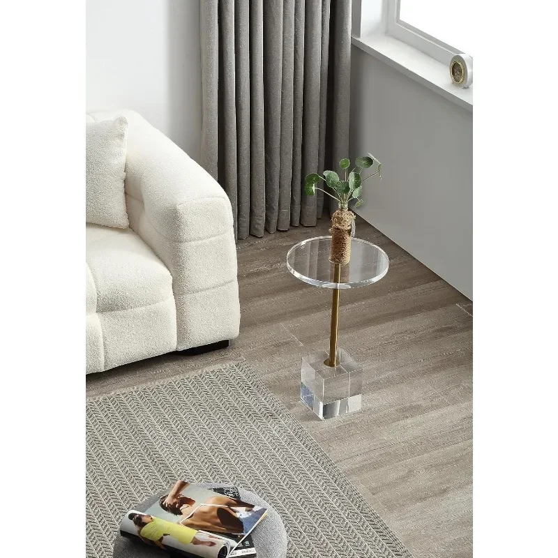 Transparent acrylic side table, side table, suitable for living room, study room, easy to assemble mesas de centro para sala
