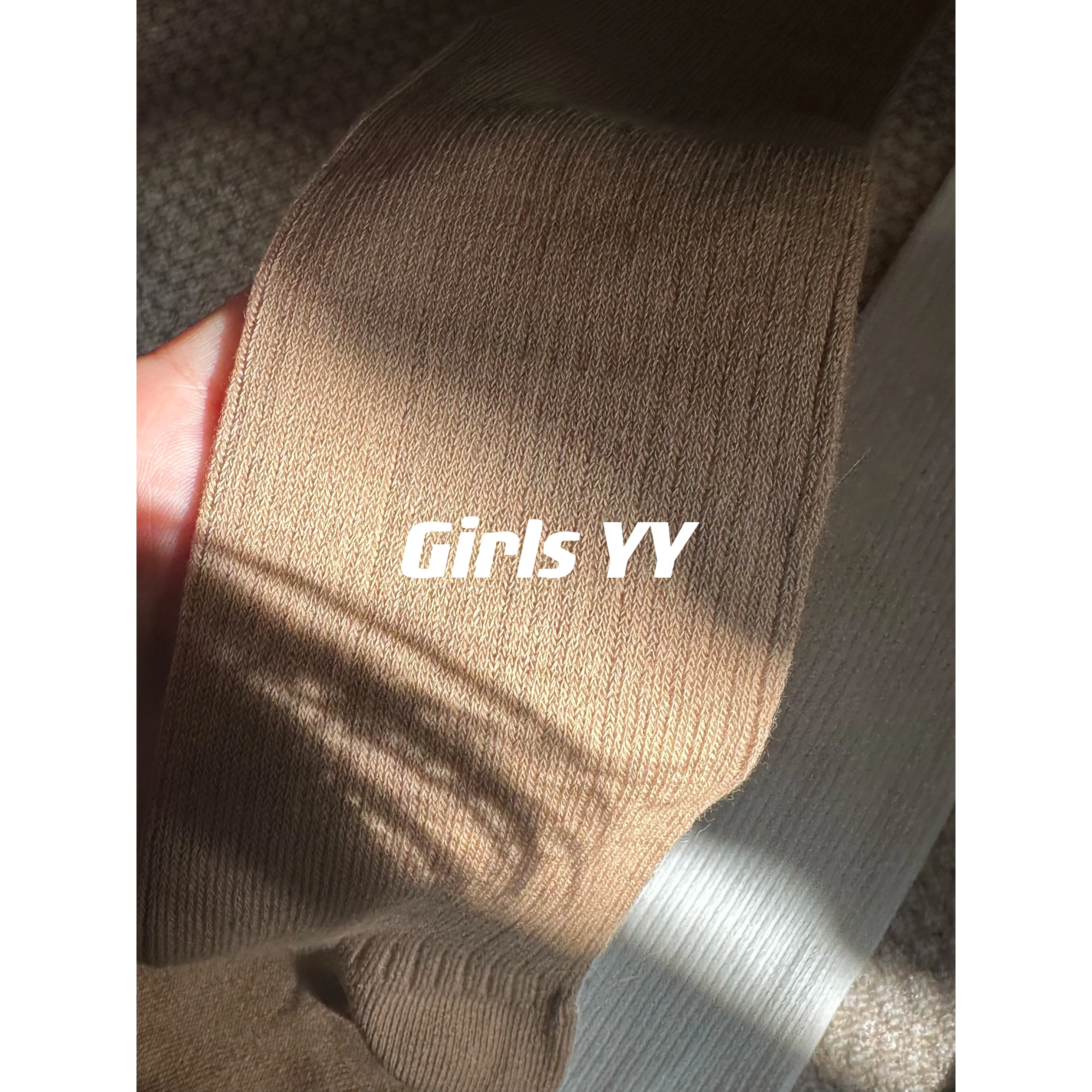 White Calf Socks Bandage Dress Winter Mid-Calf Socks Vertical Stripes Bunching Socks Cashmere Knee Socks