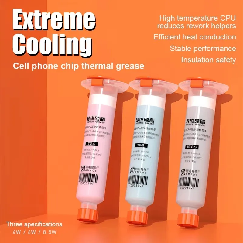 

AMAOE 1PCS Thermal Grease 10Ccc Pink/Blue/Grey Thermal Paste Thermal Conductivity 4W/6W/8.5W for Phone Laptop Computer CPU