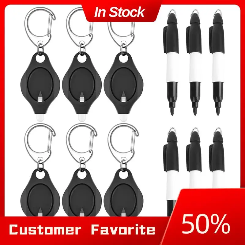 AT03 Top Mini Keychain Flashlights & Permanent Marking Pens Set Portable 12 Lumen Battery Powered LED Torches And Marker Pens Se