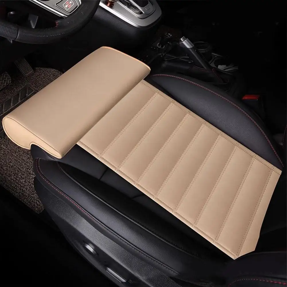 Car Seat Extender PU Leather Leg Cushion For Driver Memory Foam Knee Pad Long-Distance Driving Protector Mat Auto Seat Extender