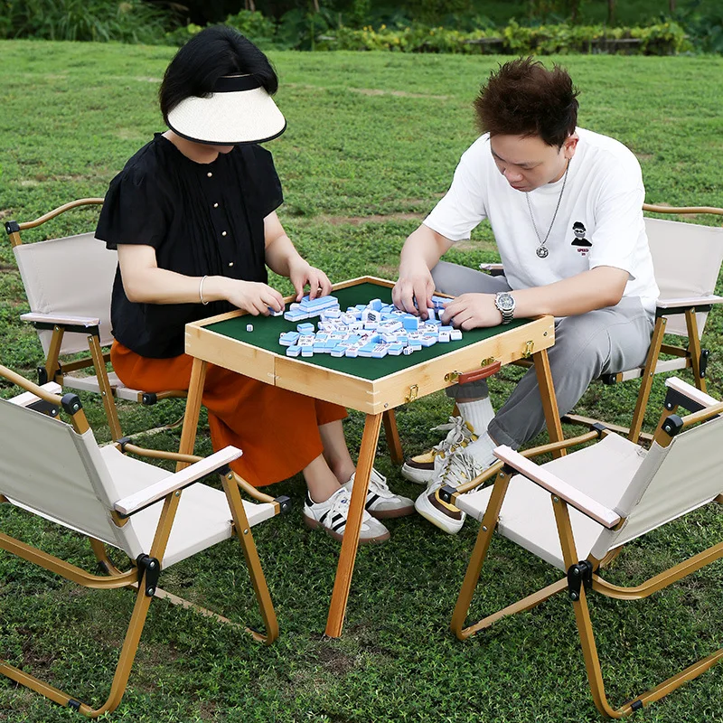 Mini Mahjong Camping Travel Outdoor Portable Folding Solid Mahjong Table Home Dormitory Hand Rub Small Sparrow Set