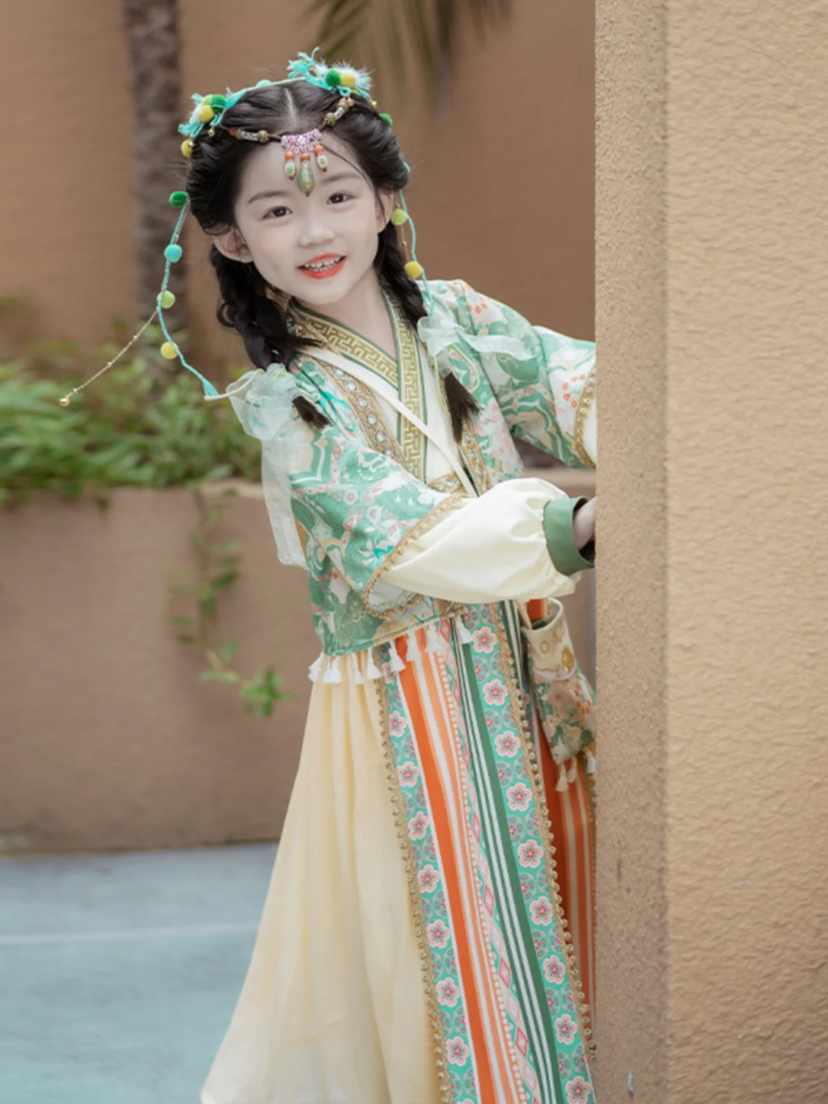 

Girls' Ethnic Style Dress Suit Hanfu Children's Spring and Autumn High-End Performance Wear Han Elements Clothing