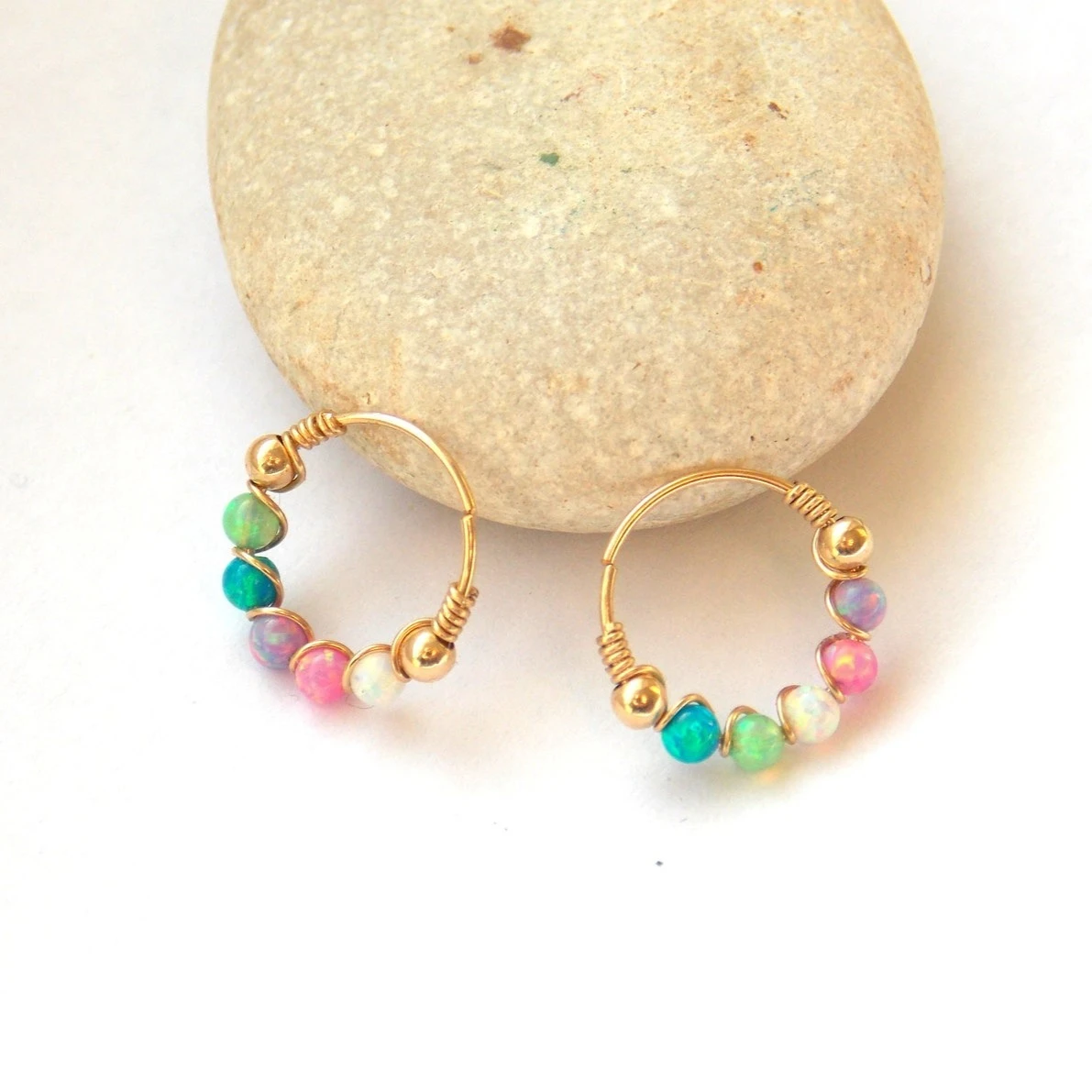 10mm 14K Gold Filled Opal Nose - Body Jewelry Hangers review and price