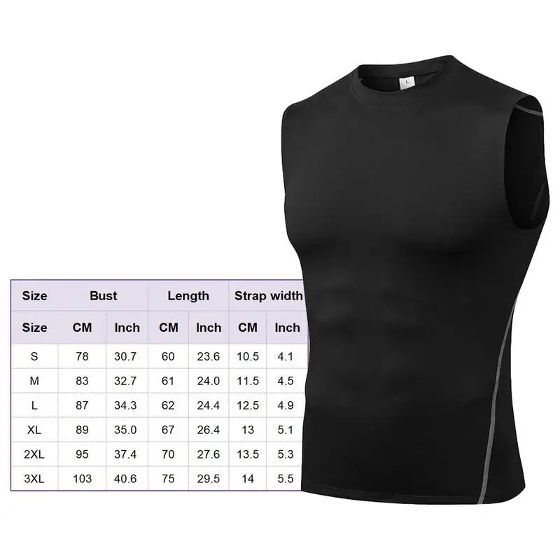 Sleeveless Compression Top Breathable Tight Training Tank Top for Men Elastic Quick Drying Fitness Tank Top Workout Tight TShirt