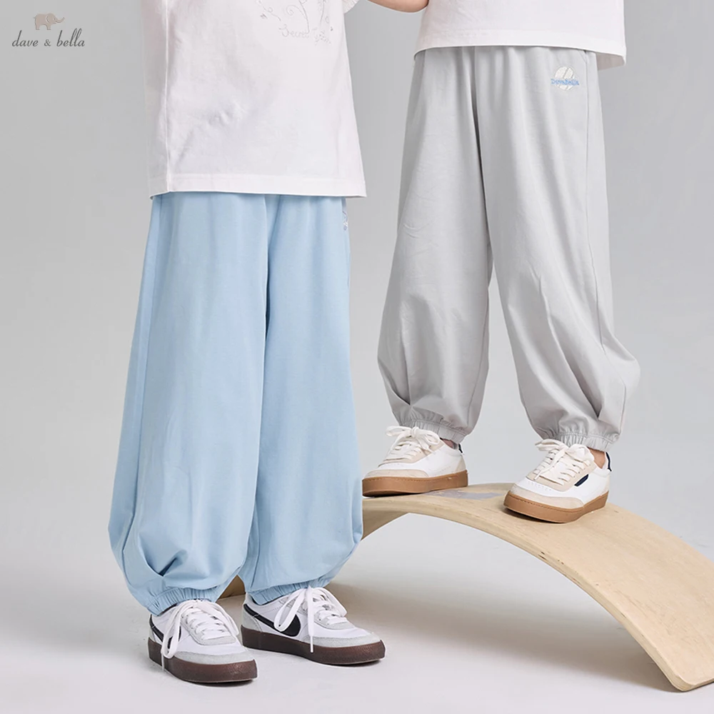 

Детские летние прохладные брюки Dave Bella для мальчиков и девочек 7-13 лет, прямые брюки на весну, повседневные свободные уличные брюки DK2261504