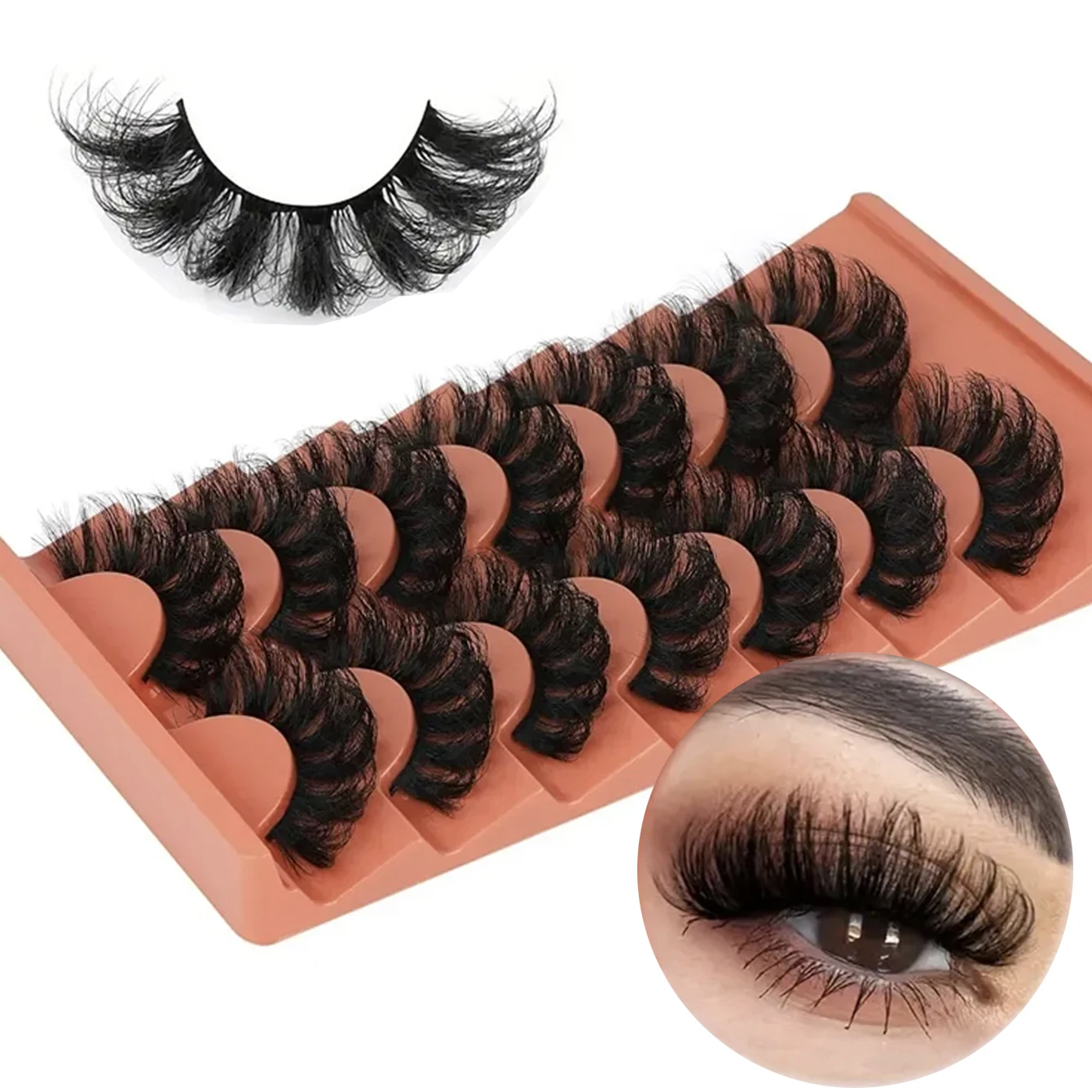 8D curly 17mm fluffy full false eyelashes, 7 pairs, adding color and luster to your beautiful eyes