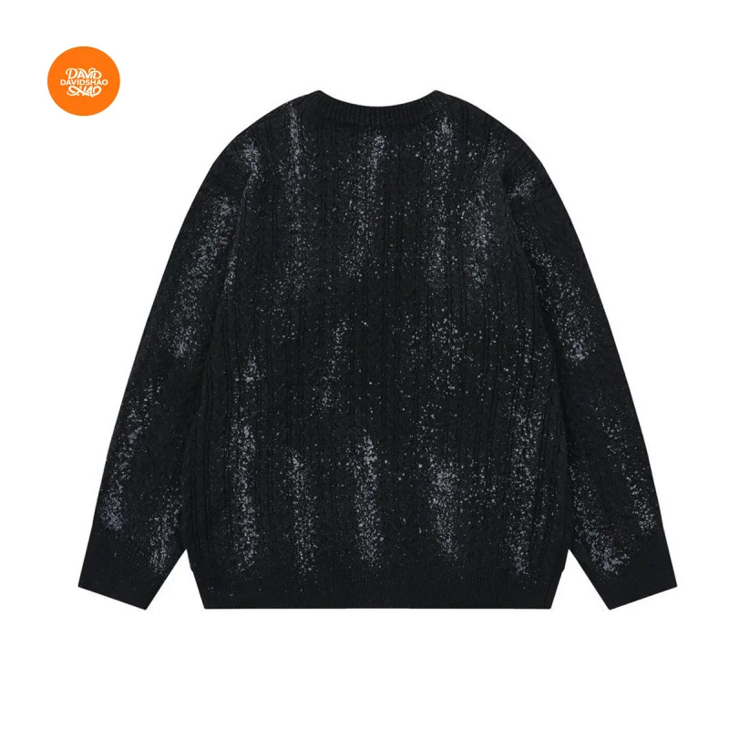 DAVIDSHAO UE EE. UU. Tamaño de alta calidad ropa de calle al aire libre marca de tendencia de lujo invierno hombres residuos suéter de inyección de tinta