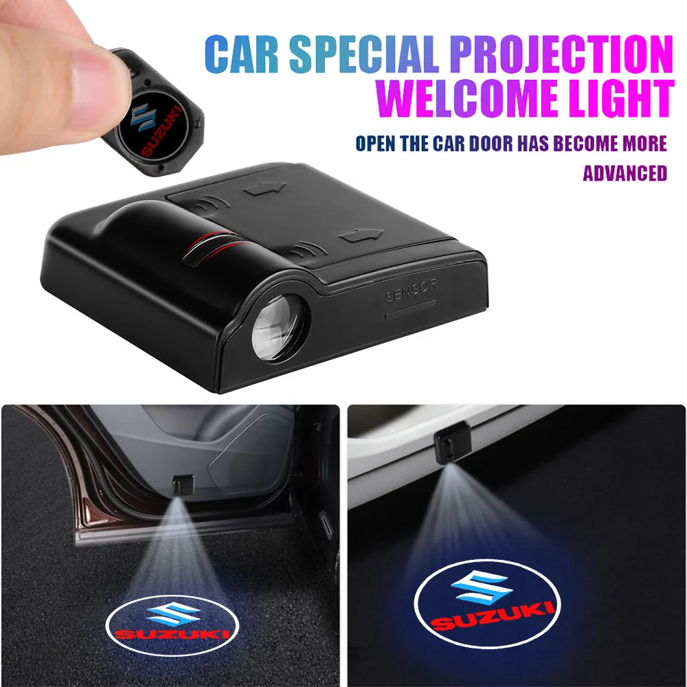 

1/2 шт. беспроводные дверные приветственные огни HD светодиодный проектор для Suzuki Grand Vitara Baleno SX4 Swift Jimny IGNIS ALTO Samurai Wagon