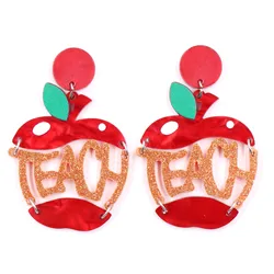 1pair New product CN Drop apple TRENDY Teacher's Day Gift Acrylic earrings Jewelry for women