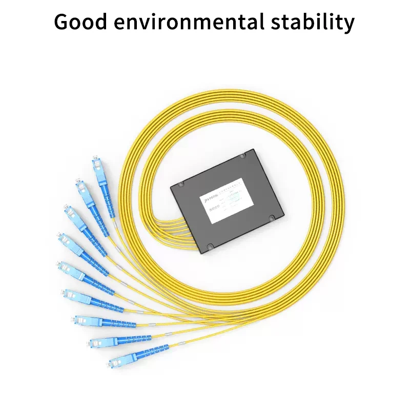 SC UPC 1x8 Cassetter Splitter Fiber Coupler Splitter Box Singlemode Optical ABS Splitter SC/ APC 1:8 Fiber Pigtail Free Shipping