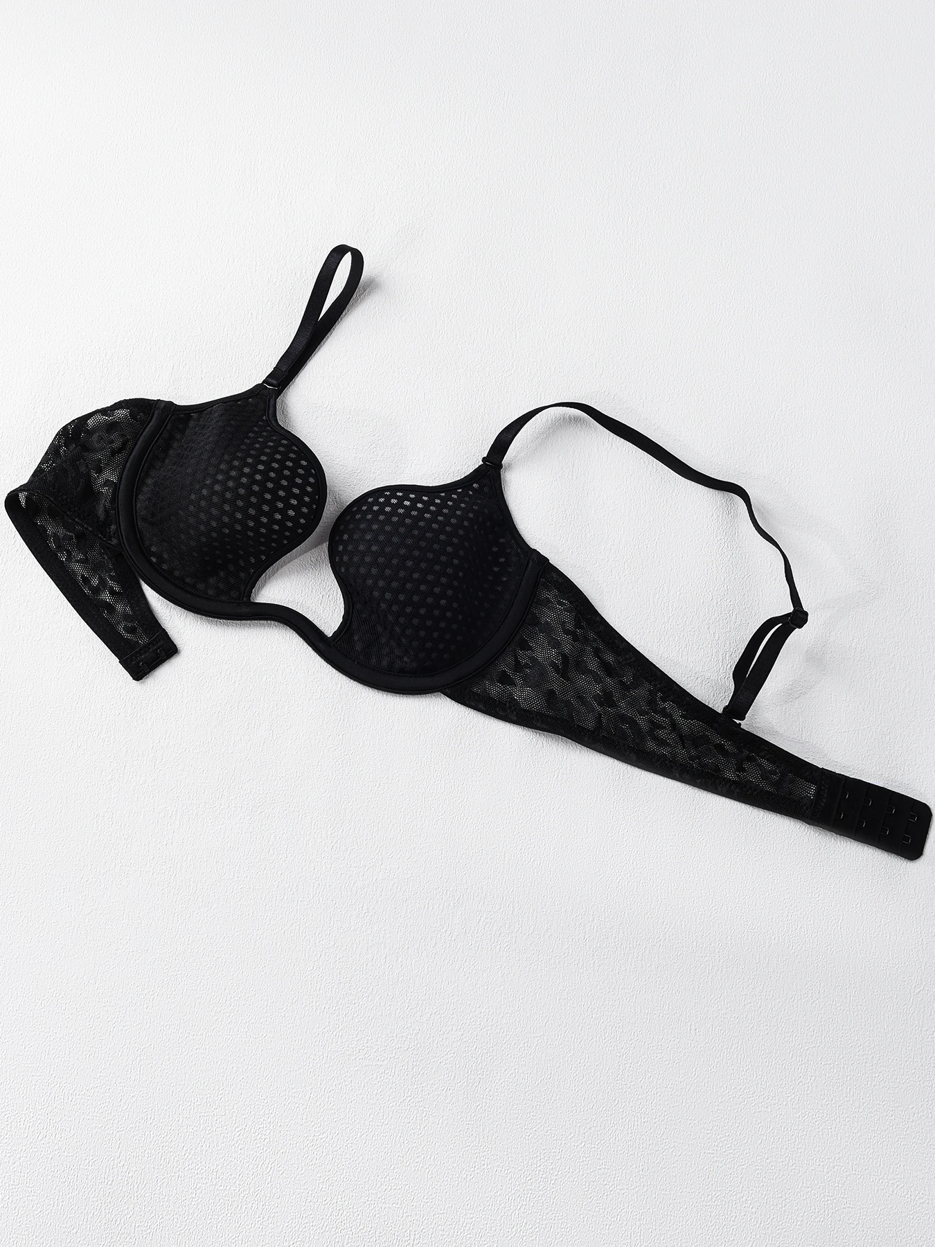Sexy U-förmiger Spacer-BH, dünne, atmungsaktive Unterwäsche aus Netzstoff, Bügel-BH, bequeme, stilvolle Dessous-Bralette – Detail 5