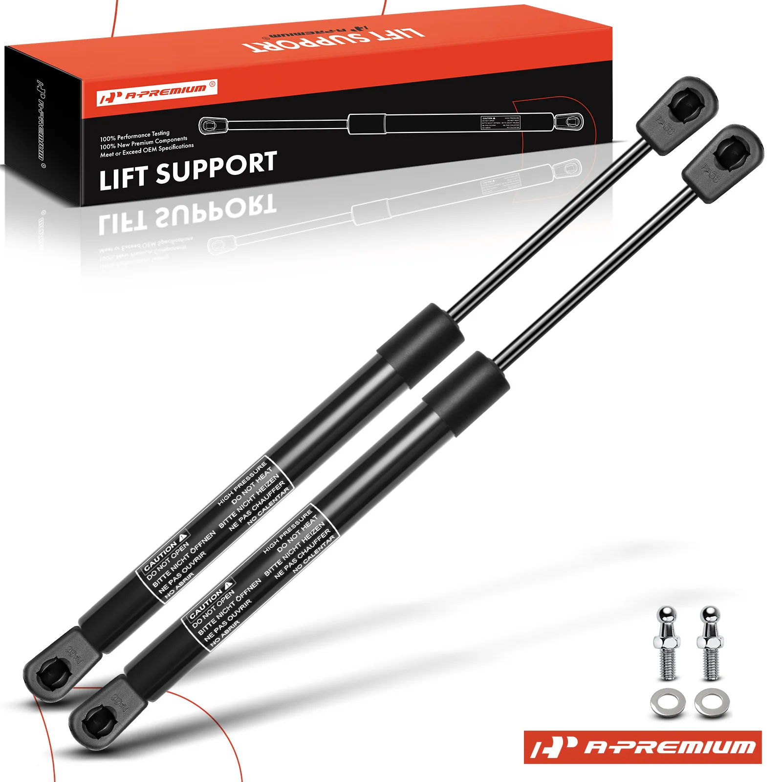 A-Premium 2Pcs Universal Lift Supports Shock Gas Prop Extended Length 15.71