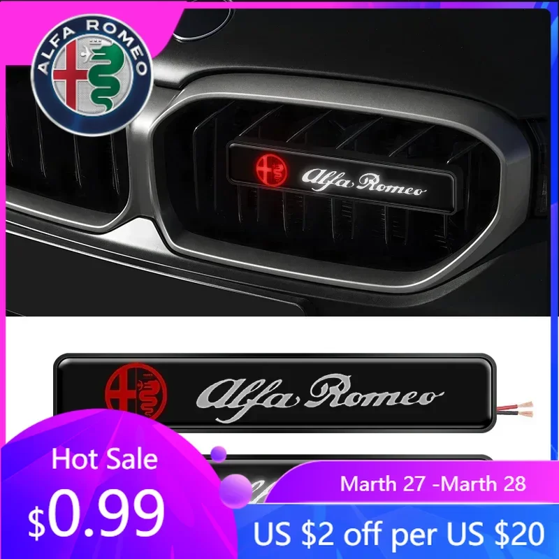 

Светодиодная подсветка решетки радиатора для Alfa Romeo: передняя белая сигнальная лампа, габаритный огонь, указатель поворота для Alfa Romeo 4C, 159, Spider, Giulia, Giulietta